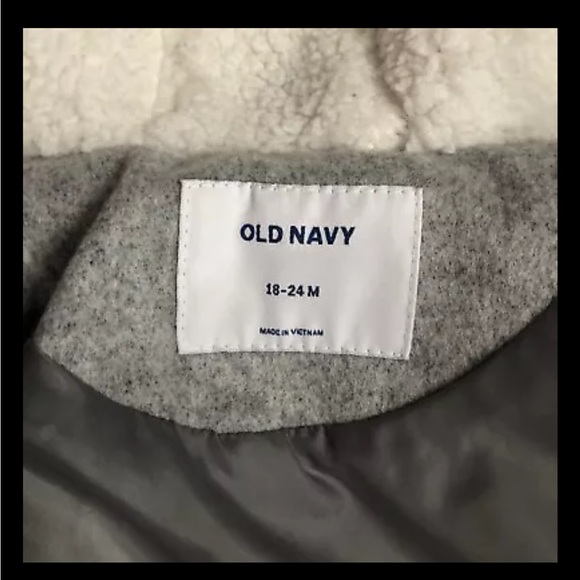Old Navy Toddler Hooded Winter Coat jacket 18-24 months Zip Button Front Gray - Picture 8 of 10